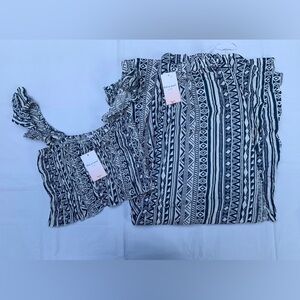 Kiwi & Punch 2 Pc Pants Set Crop Wide Leg Split Leg Side